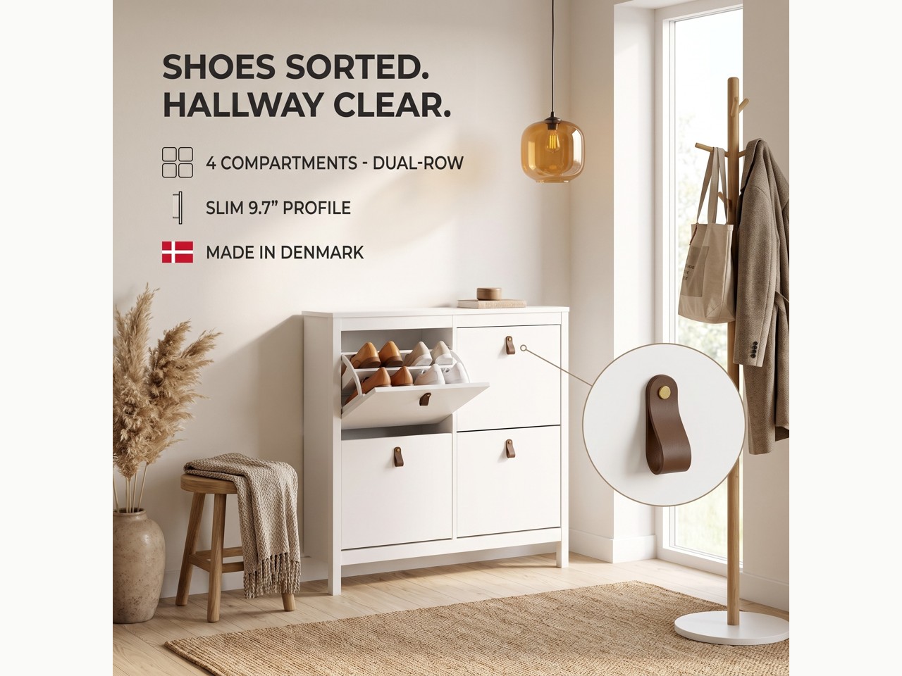 Madrid shoe cabinet benefit module with feature copy